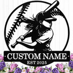 Personalized Softball Metal Sign Custom Player Name Sign Girls Room Decor Softball Lover Present Sports Wall Art Decor Gift for Girls, Team, Mother, Daughter