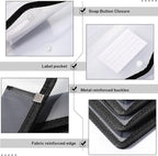 10 Pieces Plastic File Folders Envelope Expanding File Wallet Organizer Documents Folder with Snap Closure and Pocket, A4 Size Waterproof Transparent Pouch(Black,Horizontal)