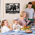 Custom Bear Metal Sign, Custom Bear Metal Wall Art Decor, Personalized Last Name Signs for Home, Rustic Farmhouse Black Wall Decor for Cabin, Bedroom, Living Room, Porch