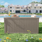 PATIOEASY 200GAL Deck Box -Grey，Waterproof Outdoor Storage Binfor Patio Furniture，Garden Patio Furniture， Outdoor