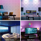 Sonicism 12 Pack X-Lined Acoustic Panels with Self-Adhesive, 12"X 12"X 0.4" Sound Proof Foam Panels, Decorative Soundproof Wall Panels, Sound Absorbing Tile for Home & Offices, White