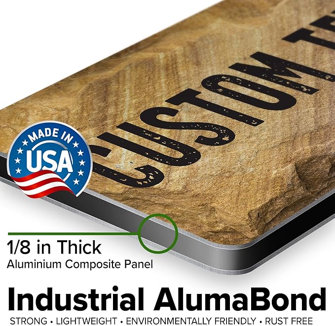 Custom Sign, Custom Street Sign, 11 Font Colors, 13 Font Styles, 4 Hole Options, 22 Sizes, 6x12 Inches, Rust Free DiBound, Fade Resistant, Made in USA by My Sign Center (Stone)