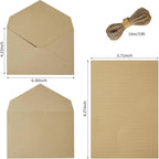 10 Pack Best Paper and Heavyweight Envelopes Set, 6.30 X 4.33 Inches Envelopes with Jute Rope for Office, Wedding Gift Cards, Invitations, Graduation, Baby Shower, DIY Cards (Multicolor-10pack)