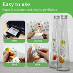 MECOLOUR Clear Sticker Paper Printable Vinyl for Inkjet Printer-100 Sheets Transparent Sticker Paper