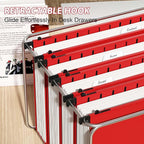 Nordun Plastic Hanging File Folder Extra Capacity,12 Pack Reinforced Hang Folders with Heavy Duty 2 Inch Expansion,Filing Cabinet Folders Letter Size,Hanging Organizer Designed for Bulky Files(Red)