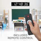 Ivation Huge Oversized 60" Large Digital LED Clock | Big Digital Clock w/Multi-Function Display – Stopwatch, Timer, Alarms, Temp & Date | 6 Brightness Levels, Time Memory & Remote (White)
