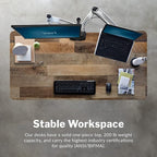 Vari Classic Electric Standing Desk - VariDesk Height Adjustable Sit/Stand Desk - Dual Motor with Memory Presets, Stable T-Style Legs - Gaming or Home Office Workstation - 60”x30”, Reclaimed Wood