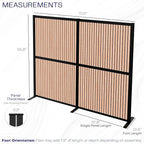 VIVO Modular Wall System, 2 PET Panels, Modern Professional Office Cubicle Dividers, Freestanding Privacy-Screen, 66 inches High, Wood Slat, Black Frame, PP-MWS63BWD