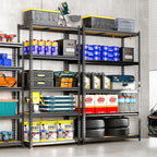 LEVELEVE 5-Tier Storage Shelving Unit, 2020 lbs Capacity, Heavy Duty Adjustable Metal Utility Shelf, 48" L x 18" W x 73" H for Garage, Kitchen, Pantry, Basement, Bathroom, Laundry, 2 Pack