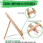 U.S. Art Supply 14" Medium Tabletop Display Easel - Beechwood Artist A-Frame Display Stand, Wooden Easel for Painting, Canvas Stand, (Pack of 6) Classrooms Events Photo Picture Sign Holder