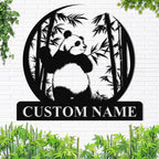 Personalized Panda Metal Sign | Family Name Sign | Panda Home Decor | Custom Outdoor Metal Sign | Metal Wall Art | Last Name Sign for Home | Panda Gifts | Panda Wall Hangings for Bedroom