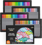 Shuttle Art Fineliner Pens, 100 Colors 0.38mm Fineliner Color Pen Set Fine Line Drawing Pen Fine Point Markers Perfect for Adult Coloring Books Drawing and Journal Art Projects