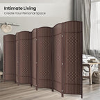 Cocosica 8 Panel Room Divider,6Ft Folding Privacy Screen,Tall - Extra Wide Foldable Panel Partition Wall Divider with Diamond Double-Weaved Hand-Woven Design Room Screen Divider