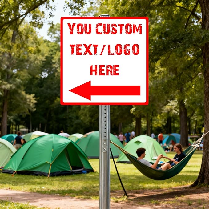 Custom Square Arrow Signs - 12 * 12 inches - Customizable size/color, for shopping mall and office directions
