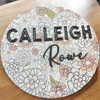 Baby Shower Sign, Newborn Girl Nursery Decor, Infant Room Sign, Girls Room Sign, Home Decor for infant Girl, Baby Girl Gift, Newborn Gift (Floral)