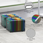 samstar 2 Pack Hanging File Organizer, Mesh File Folder Box Filing Box File Cabinet Organizer Storage Boxes, Letter Size