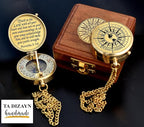 Trust in The Lord With All Your Heart - Proverbs 3:5-6 Quote Engraved Compass With Wooden Box, Greeting Card, Gift Compass, Graduation Day Gifts 2024 for Women Men Boys Girls