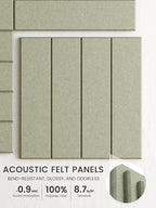 Bumusty Large Cork Board Alternative-47 x35 Felt Bulletin Board Tiles, with 30 Pushpins, 70 Adhesive Tabs, 12-Pack Slat Wall Paneling, Cork Boards for Office Push Pin Board Felt Board-Sage