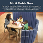 Angeles 30" x 6' Quiet Divider With Sound Dampening Panels, Freestanding Room Divider Wall, Gray