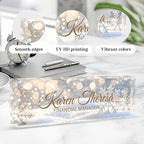 Custom Office Name Plate, Personalized Gifts for Women & Men, Appreciation Gifts for Employees, Office Desk Accessory (Shining Snowflake)