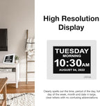 American Lifetime New 2026 Dementia Clock Large Digital Clock for Seniors, Large Display with Custom Alarms, Calendar Clock with Day & Date for Elderly, Clear Numbers Alzheimer Digital Clock White