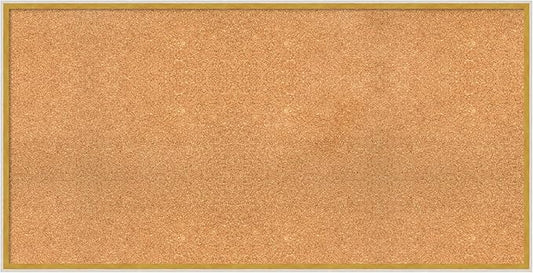 Amanti Art Natural Cork Board for Wall, 25x49 Vision Board with White Frame, Oversize Corkboard Office Decor for Home Organization, Modern Corkboard Pinboard to Display Items for Home Organization in