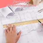 QTLCOHD 144 Pack 12 Inch Wooden Ruler, Pine Wood Measuring Rulers Bulk for Students Classroom, Home, Office, 2 Scale, 30 cm