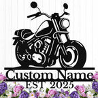 Custom Motorcycle Metal Sign Personalized Biker Name Sign Motorcycle Wall Art Motorbike Signs Garage/Man Cave Decor Gift for Bikers Men Husband