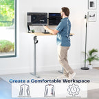 VIVO Electric 48 x 30 in Standing Desk, Memory Height Adjustment, 1B Series, Holds 220 lbs, One-Piece Light Wood Top, Gray Frame, DESK-KIT-1G5C