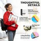 WOT I Telescoping Project Organizer 2-Pack, Refillable Binder with Dividers and Pockets, 13 Pocket Folders, 1 Inch 3 Ring Binder, White