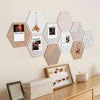 15'' Large Hexagon Cork-Bulletin Board Tiles Adhesive Frameless 10 Pack 15 x 13 inch Hex Pin Corkboard Prayer Vision Cork Board for Office-Wall Decor, Hexagonal Tack Pinboard with 30 Push Pins