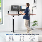VIVO Electric 71 x 36 in Standing Desk, Memory Height Adjustment, 1B Series, Holds 220 lbs, Dark Walnut Top Black Frame, DESK-KIT-1B7D-36