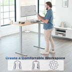 VIVO Heavy Duty Dual Motor Electric Sit Stand Desk Frame, 220 lbs Capacity up to 85" x 43" Tops, Memory Controller Height Adjustable Frame Only, Gray, DESK-E-200G