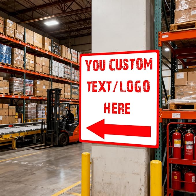Custom Square Right Arrow Signs - 14 * 14 inches - 0.04-inch thickness, non-deformable, for supermarkets and scenic spots