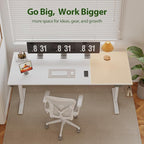 Agilestic Electric Standing Desk, Extra Large 71 x 31.5 Inches Height Adjustable Desk, Sit Stand Up Workstation for Home Office, Ergonomic Rising Gaming Computer Table with Memory Preset,White