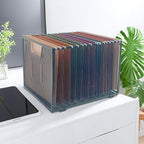 SREGGSIY Metal Mesh Hanging File Organizer, Office/School/Home File Crate,13.8 x 12 x 10 inches,Black