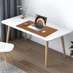 AFIING Dual-Sided Desk Pad, Natural Cork & PU Leather, Desk Mat Protector Non-Slip, Waterproof, Easy Clean,Large Mouse mats for Office and Home Work(Brown, 31.5"x17")
