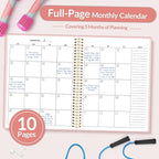 Fitness Journal Workout Planner for Women & Men, A4 (8.5" x 11") Workout Journal Log Book Planner Gift for Track Gym Essentials, Home Workouts, Track Progress, Achieve Wellness Goals, Pink