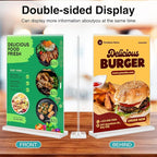Relx 12 Pack Acrylic Sign Holder 8.5 x 11, Vertical T Shape Plastic Sign Holder with Base, Double-Sided Clear Tabletop Plexiglass Flyer Stands for Restaurant Office Store Home Picture Frame Display