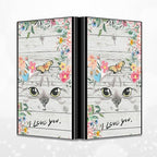 BWEGRHE Slim Credit Card Holder, Cat Flowers RFID Blocking Metal Wallet for Men & Women, Aluminum Minimalist Hard Case Pocket-Sized Business Cards Organizer (Fits Up to 10 Cards)