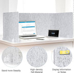 AMUSIGHT 4 Pack Acoustic Desk Dividers - 24" x 20" Freestanding Privacy Panels Set with Noise - Reducing Design Cubicle Sound Proof, Ideal for Office, Classroom, and Home (Silver Gray)