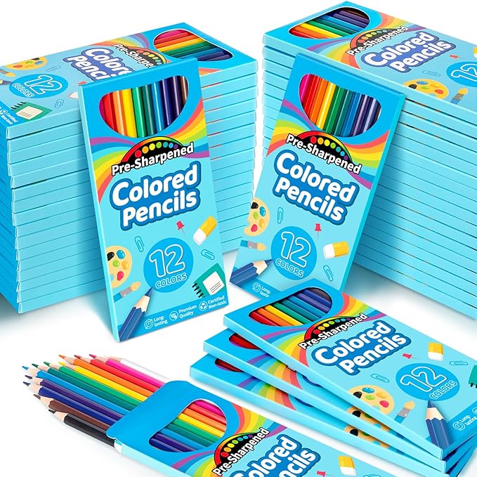 432 Count Colored Pencils Bulk, 36 Pack Colored Pencils for Kids, Pre-sharpened Coloring Pencils in 12 Vibrant Colors, Bulk School Supplies for Teachers, Classroom Prizes, Drawing Art Supplies