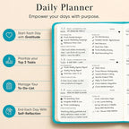 Mantra Planner 2026 Planner, Daily Journal & Gratitude Journal All-In-One with To Do List, Self Care Prompts & Habit Tracker - 5.8 x 8.3 - Teal