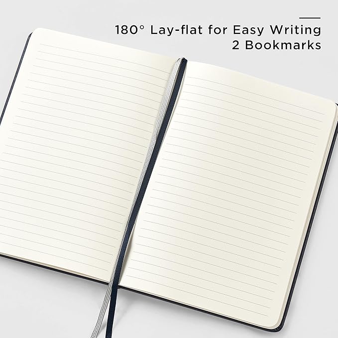 A5 Lined Leather Journal and Pen Set, Hardcover Notebook with Pen, 160 Pages 100gsm Thick Ruled Paper for for Women Men Work Business School or Home Writing, 5.7'' x 8'' (Royal Blue)