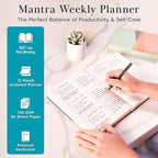 Mantra Planner 2026 Planner, Daily Journal & Gratitude Journal All-In-One with To Do List, Self Care Prompts & Habit Tracker - 5.8 x 8.3 - Teal