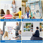 VinTS 36" x 48" 2 Pack Large Trifold Poster Board, White Corrugated Project Display Boards for Science Fair, School Projects,Photo Displays