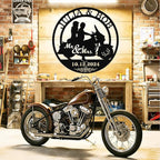 Custom Motorcycle Couple Metal Signs Personalized Couple Name Sign Motorbikes Wall Art Decor Motorcycle Sign Anniversary Day Gift Wedding Valentine's Day Gift for Couple