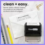 ExcelMark Personalized Return Address Stamp – Custom Self Inking Rubber Stamp (Large, Modern Line)