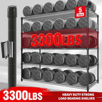 MilleLoom 82" H Storage Shelves with Wheels, 5-Tier Metal Shelving Unit Load 3300LBS Capacity, Adjustable Wire Shelf Rack w/Feets, Heavy Duty Storage Shelving for Garage Pantry Rooms, 59" W X 24" D