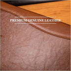 Geslun Genuine Leather Portfolio, Legal Size 8.5 x 14 Pad Holder, Business Padfolio for Men and Women, Zipper 14" Laptop Organizer, Executive Professional Work Travel Notepad Folio, Brown, Oil Tanned